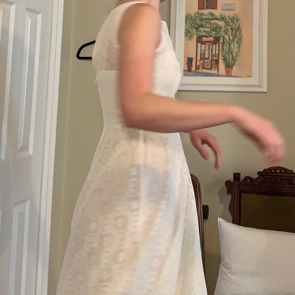 Beautiful Nine West eggshell longer lace dress